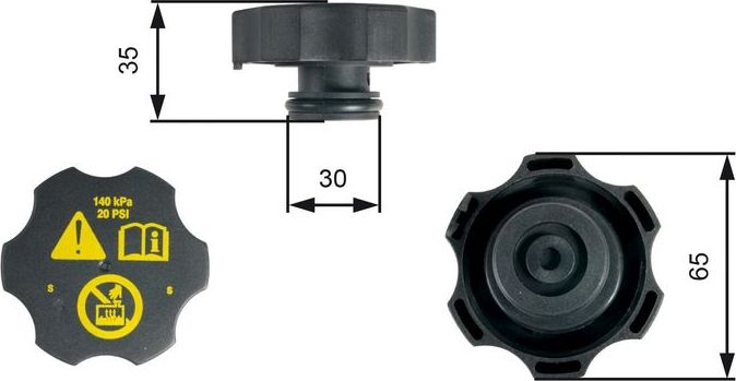 Крышка расширительного бачка Gates. Артикул RC249