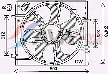 Вентилятор радиатора двигателя AVA. Артикул DN7535