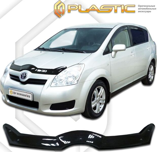Дефлекторы СА Пластик для капота (Classic черный) Toyota Corolla Verso 2004-2009. Артикул 2010010107154