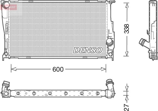 Радиатор охлаждения двигателя Denso для BMW 3 V (E90/E91/E92/E93) 2006-2013. Артикул DRM05003