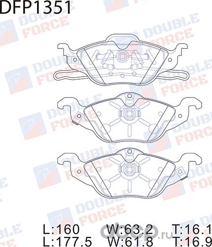 Колодки тормозные дисковые Double Force. Артикул DFP1351