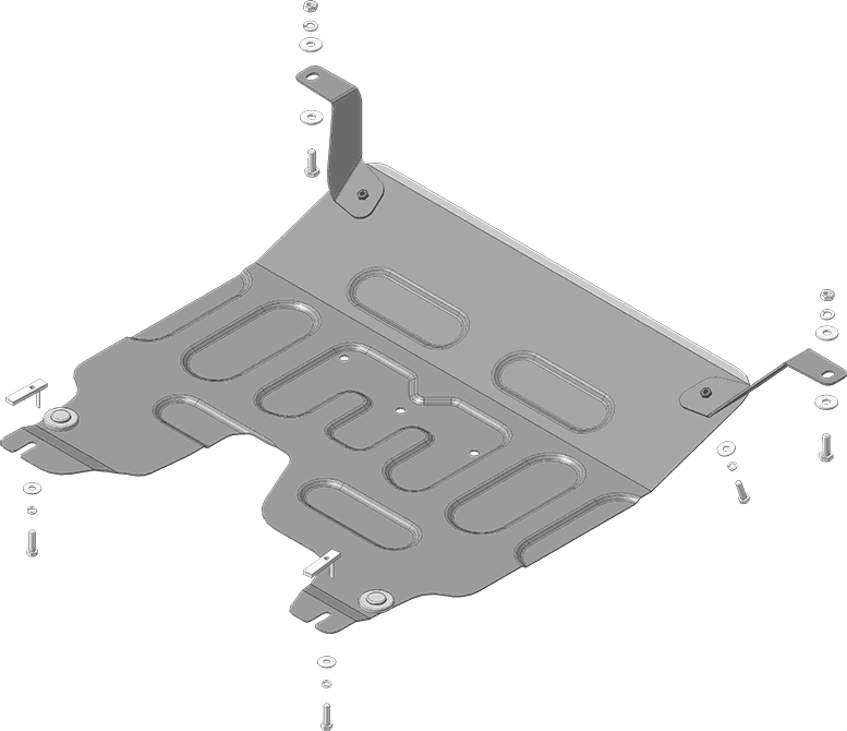 Защита Мотодор усиленная для картера и КПП Hyundai Creta II 2021-2026. Артикул 70906