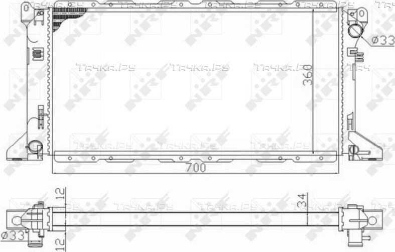 Радиатор охлаждения двигателя NRF (алюминий). Артикул 59013