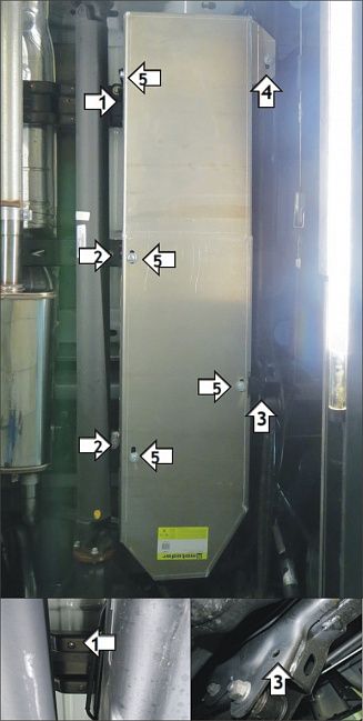 Защита алюминиевая Мотодор для топливного бака Dodge Ram IV 1500 DS 2015-2018. Артикул 32902