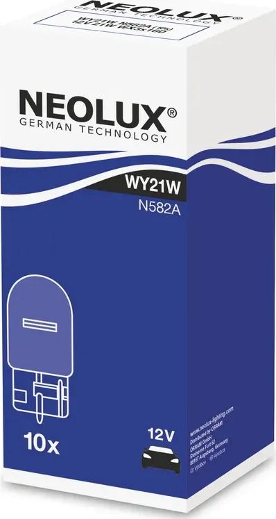 Лампа 12V WY21W W3x16d желтая бесцокольная Yellow NEOLUX. Артикул N582A