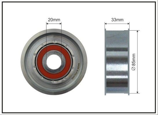 Направляющий (ведущий) ролик приводного поликлинового ремня Caffaro (Металл). Артикул 500100