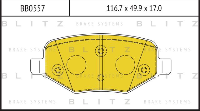 Колодки тормозные дисковые (Blitz). Артикул BB0557