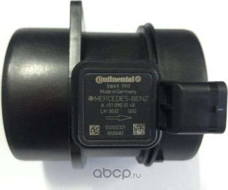 Датчик массового расхода воздуха (ДМРВ) Mercedes-Benz для Mercedes-Benz GLK-Класс I (X204) 2008-2015. Артикул A651090014880