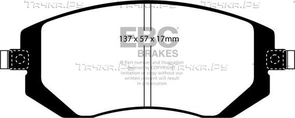 Тормозные колодки EBC Brakes передние для Subaru Forester I 1997-2002. Артикул DP21661