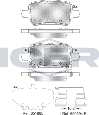 Тормозные колодки Icer. Артикул 182326