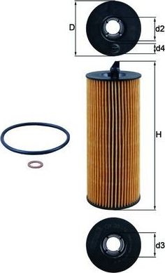 Масляный фильтр Mahle для BMW 5 VI (F10/F11/F07) 2012-2017. Артикул OX 361/4D