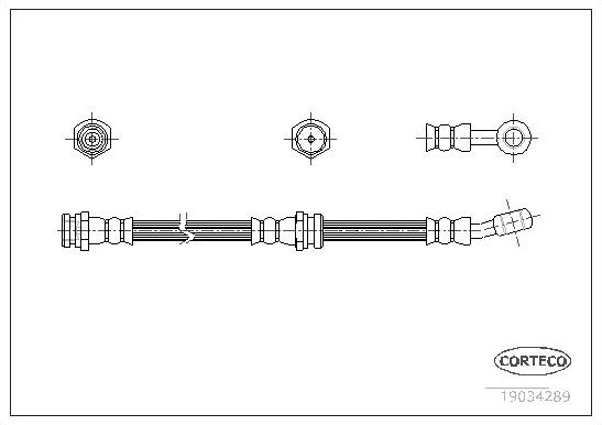 Тормозной шланг Corteco. Артикул 19034289