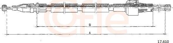 Трос ручника (тросик ручного тормоза) Cofle задний правый/левый для Chrysler Voyager IV 2000-2008. Артикул 92.17.610