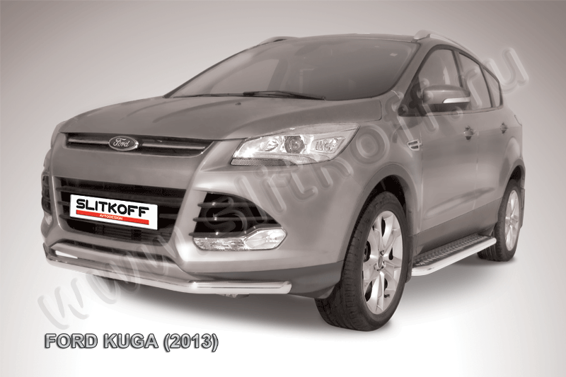 Защита Slitkoff переднего бампера d57 для Ford Kuga II 2013-2016. Артикул FKG13-004