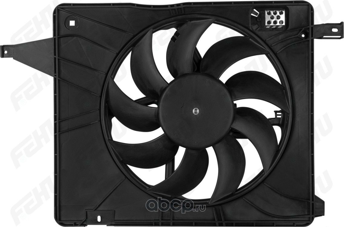 Электровентилятор охлаждения с Кожухом с резистором для Nissan Qashqai (06-) (Fehu). Артикул ffc1091h