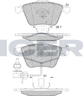 Тормозные колодки Icer. Артикул 181654