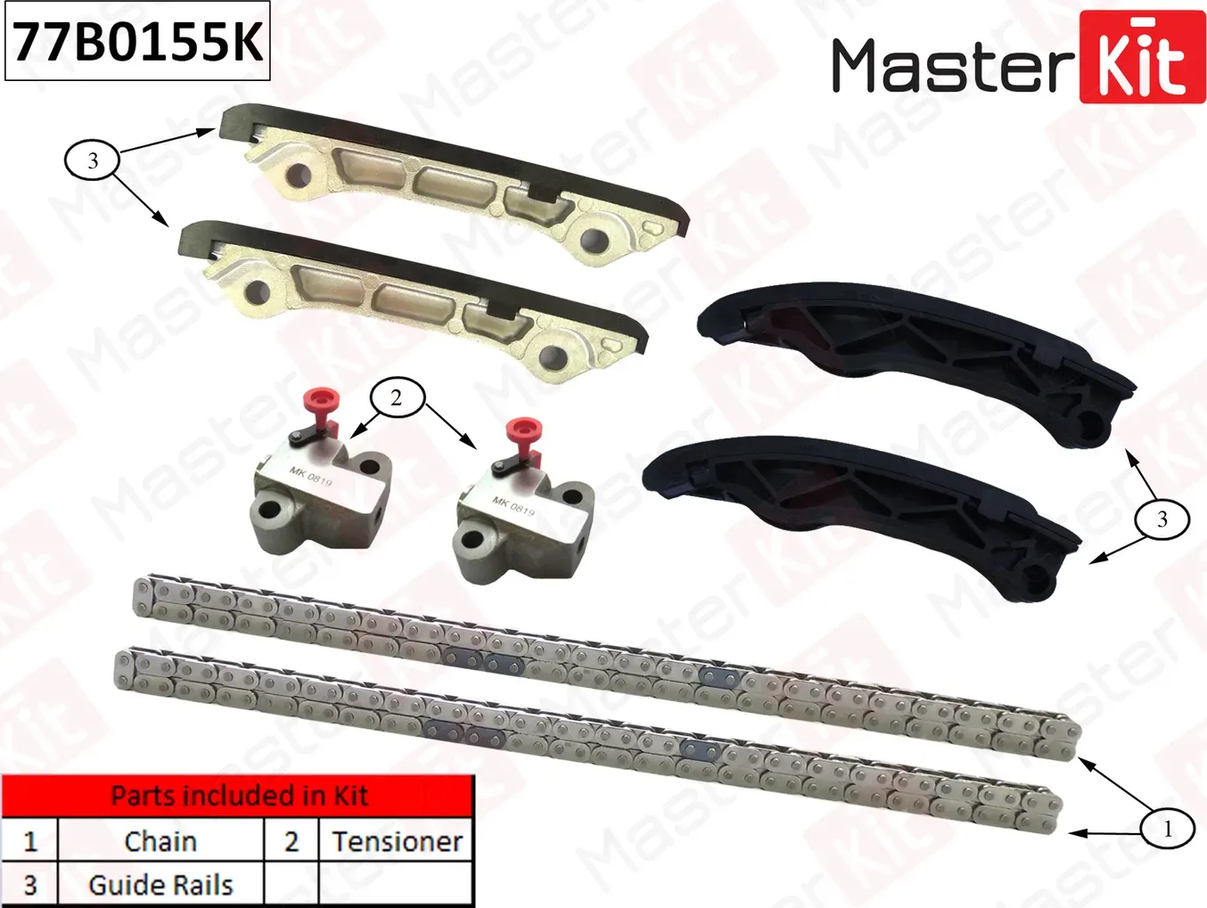 77B0155K Комплект цепи ГРМ Toyota 1VD-FTV (Master KIT) Master KIT. Артикул 77b0155k