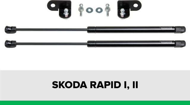 Амортизаторы (упоры) капота Pneumatic для Skoda Rapid I, II 2013-2020 2020-2026. Артикул KU-SK-RP00-02