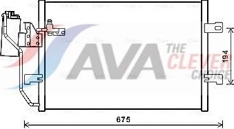 Радиатор кондиционера (конденсатор) AVA (алюминий). Артикул MSA5289D