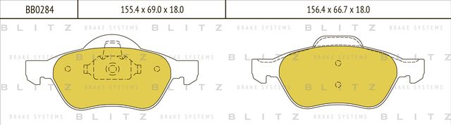 Колодки тормозные дисковые передние Renault Megane II 2004 (Blitz). Артикул BB0284