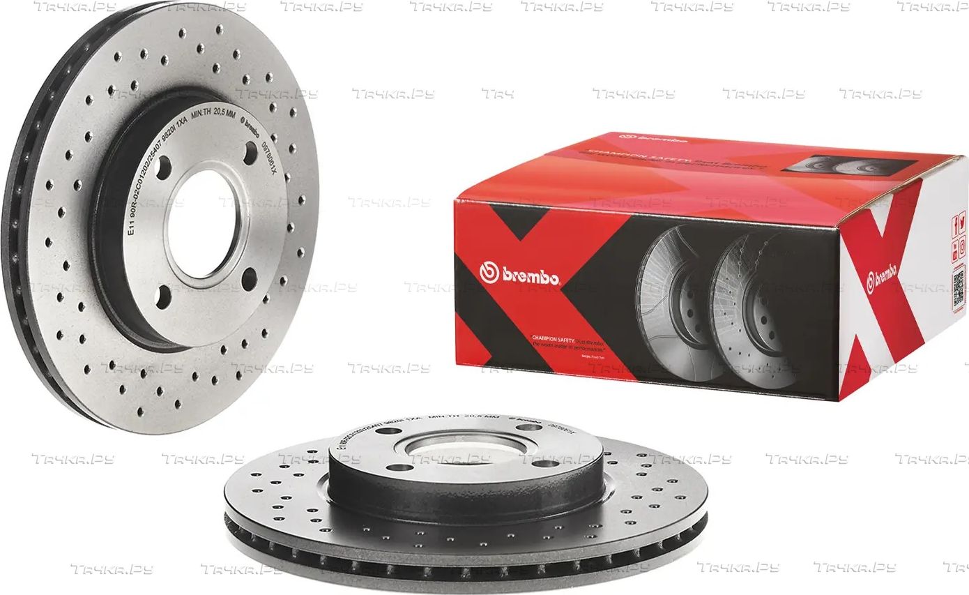Тормозной диск Brembo XTRA передний для Ford Focus I 1998-2005. Артикул 09.7806.1X