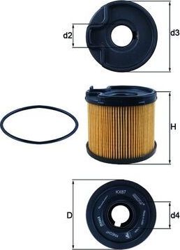 Топливный фильтр Mahle. Артикул KX 87D