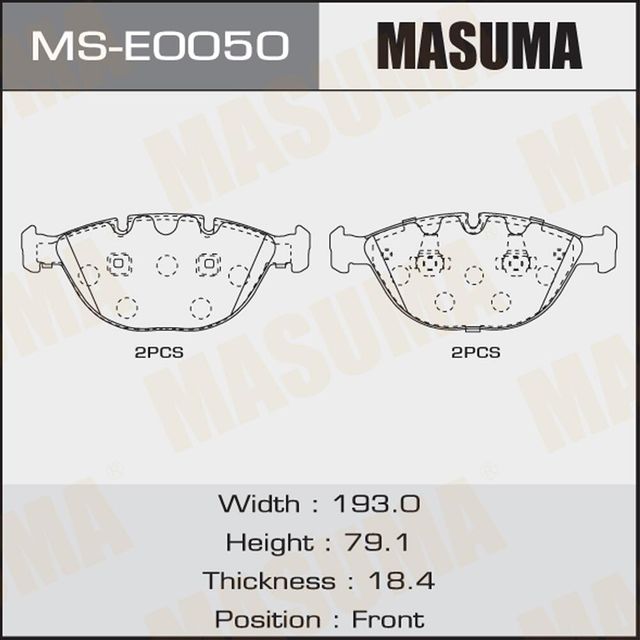 Тормозные колодки Masuma. Артикул MS-E0050