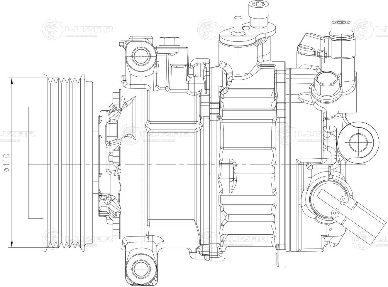Компрессор кондиционера AUDI A4/A5/A6/Q7 2.0 TFSI/TDI  15- (Luzar). Артикул LCAC 1815