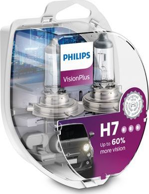 H7 12V- 55W (PX26d) ( +60% света) Vision Plus (2шт.) Philips VisionPlus. Артикул 12972VPS2