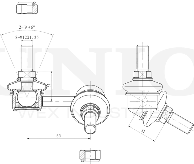 Тяга/стойка стабилизатора (Unio). Артикул SSP-50057