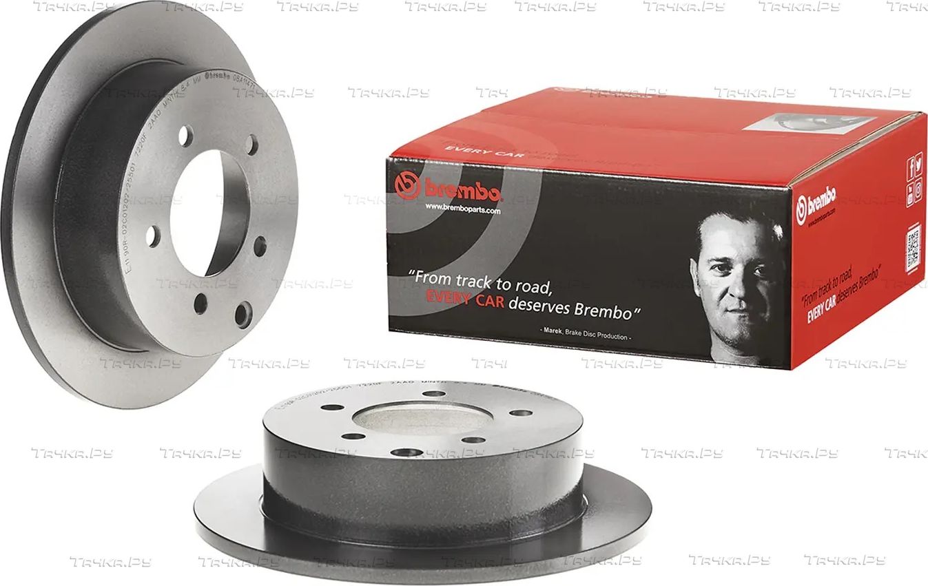 Тормозной диск Brembo UV Coated задний для Mitsubishi Lancer X 2007-2017. Артикул 08.A114.71