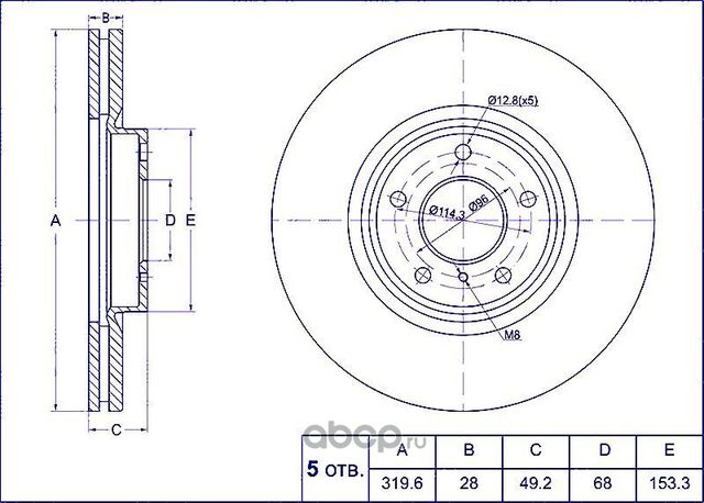 Диск тормозной (TI-Guar). Артикул TG40206EG000