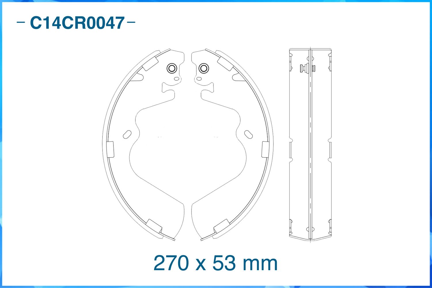 Колодки тормозные задние барабанные (Cworks). Артикул C14CR0047
