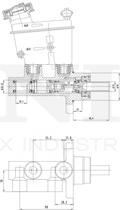 Цилиндр тормозной главный (Unio). Артикул BRC-20002