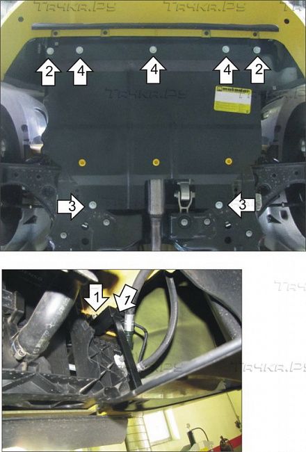 Защита Мотодор для двигателя, КПП Alfa Romeo Mito 2008-2026. Артикул 05904