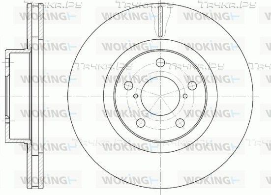 Тормозной диск Woking передний для Subaru Legacy I 1989-1994. Артикул D6715.10