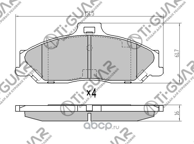 Тормозные колодки (TI-Guar). Артикул TG3353