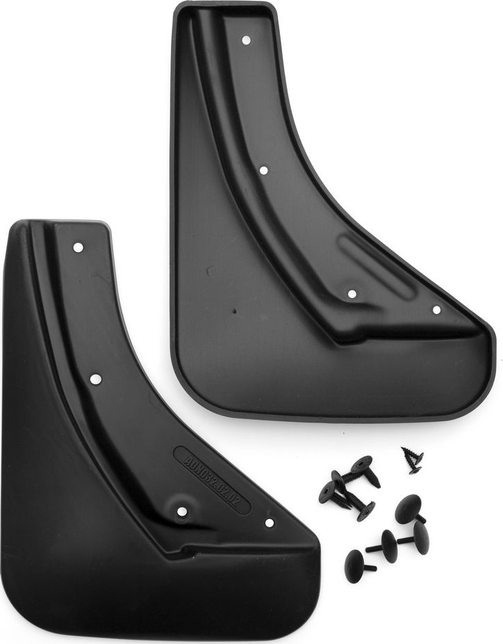 Брызговики Frosch (в пакете) задняя пара (с расширителем арок) Optimum для Skoda Karoq 2020-2026. Артикул NLF.A0N032.E13