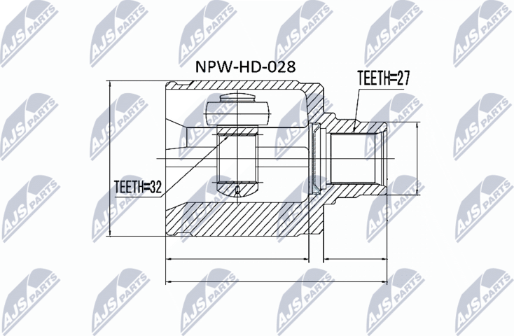 Шрус наружный (граната) NTY. Артикул NPW-HD-028