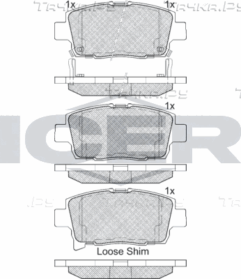 Тормозные колодки Icer передние для Toyota Raum II 2003-2011. Артикул 182205