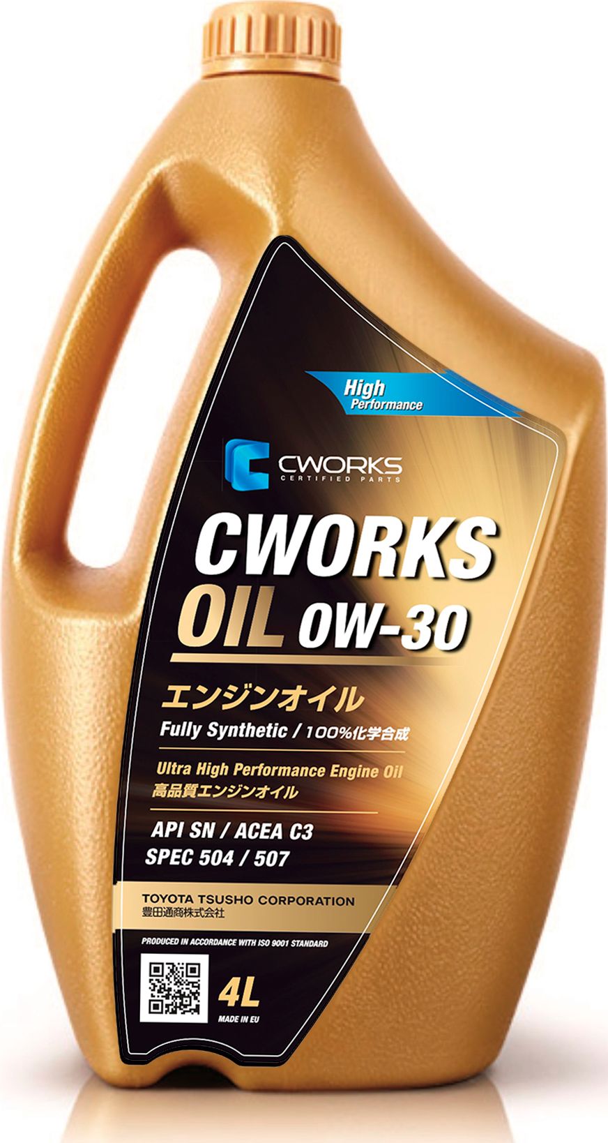 Масло моторное 0W30 CWORKS OIL 4л синтетика SPEC 504/507. Артикул A130R0004