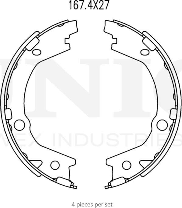 Колодки тормозные барабанные, комплект (Unio). Артикул BRP-10062