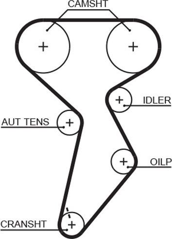 Ремень ГРМ Gates (HNBR (Hydrierter Acryl-Nitril-Butadien-Kautschuk)). Артикул 5432XS