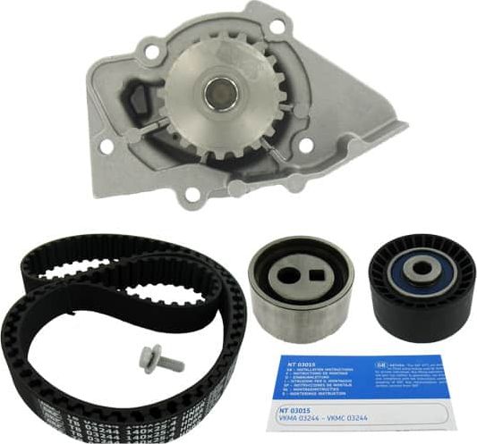 Помпа (водяной насос) с комплектом ремня ГРМ SKF. Артикул VKMC 03244