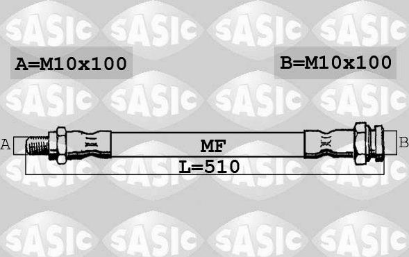 Тормозной шланг Sasic задний для Fiat Ducato III 2006-2026. Артикул 6600049