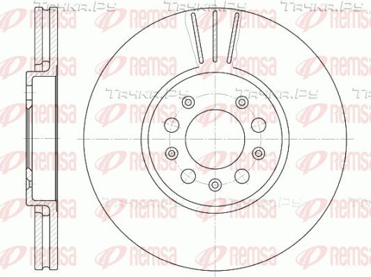 Тормозной диск Remsa передний для Volkswagen Polo V 2009-2026. Артикул 6544.10