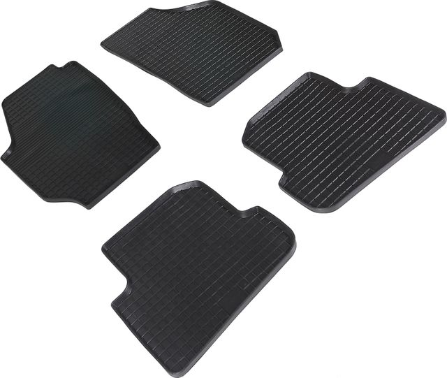 Коврики резиновые Seintex с узором сетка для салона Skoda Fabia II 2007-2014. Артикул 00526