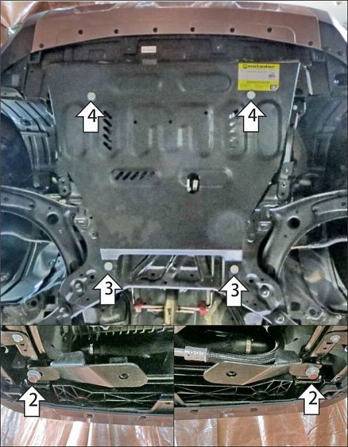 Защита Мотодор для картера и КПП Haval H3 2024-2026. Артикул 73108