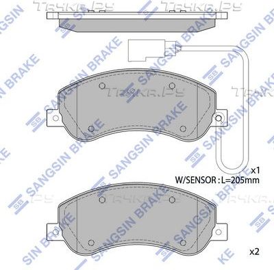 Тормозные колодки Sangsin Hi-Q передние для Ford Transit Connect I 2006-2013. Артикул SP1675