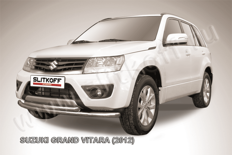 Защита Slitkoff переднего бампера d57/57 двойная для Suzuki Grand Vitara III 5-дв. 2012-2015. Артикул SGV12003